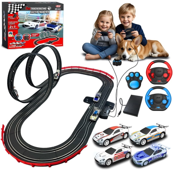 Set de pista de carreras de coches tragaperras AGM MASTECH High Speed con 4 coches