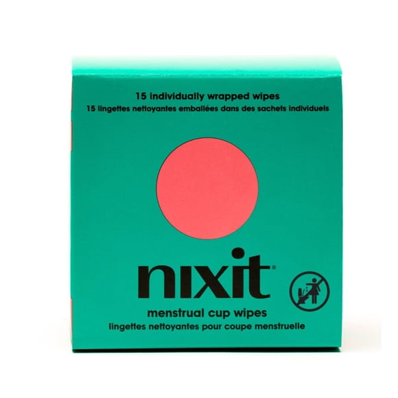 Toallitas para copa menstrual nixit 15 unidades sin fragancia, veganas