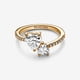 thumbnail image 3 of Anillo Pandora Doble Corazón Dorado 14k Talla 8.5, 3 of 5