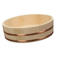 Bothyi - Cuenco De Arroz Para Sushi De Madera, Cubo De Arroz Multifuncional Para Cocinar En Casa, Restaurante, 30X7,5 Cm