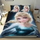thumbnail image 1 of Frozen Chica Elsa Princesa Conjunto de sábanas temático, trío de piezas, cómodo y amigable con la piel, diseño único, regalo de decoración para el hogar para familiares, amigos y fans,140cm *210cm, 1 of 6
