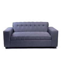 Muebles New - Sofa Dos Cuerpos Gris Oscuro Lino