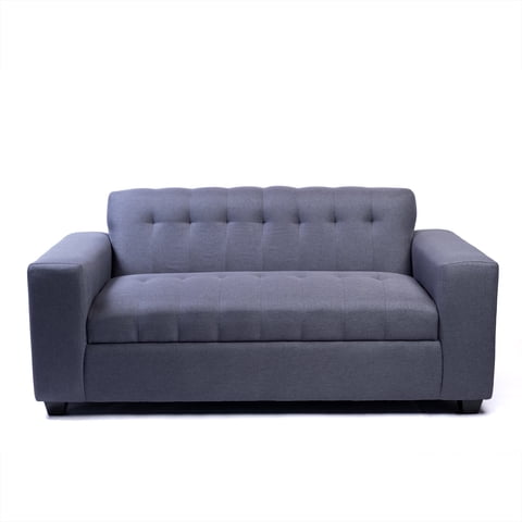 Muebles New - Sofa Dos Cuerpos Gris Oscuro Lino