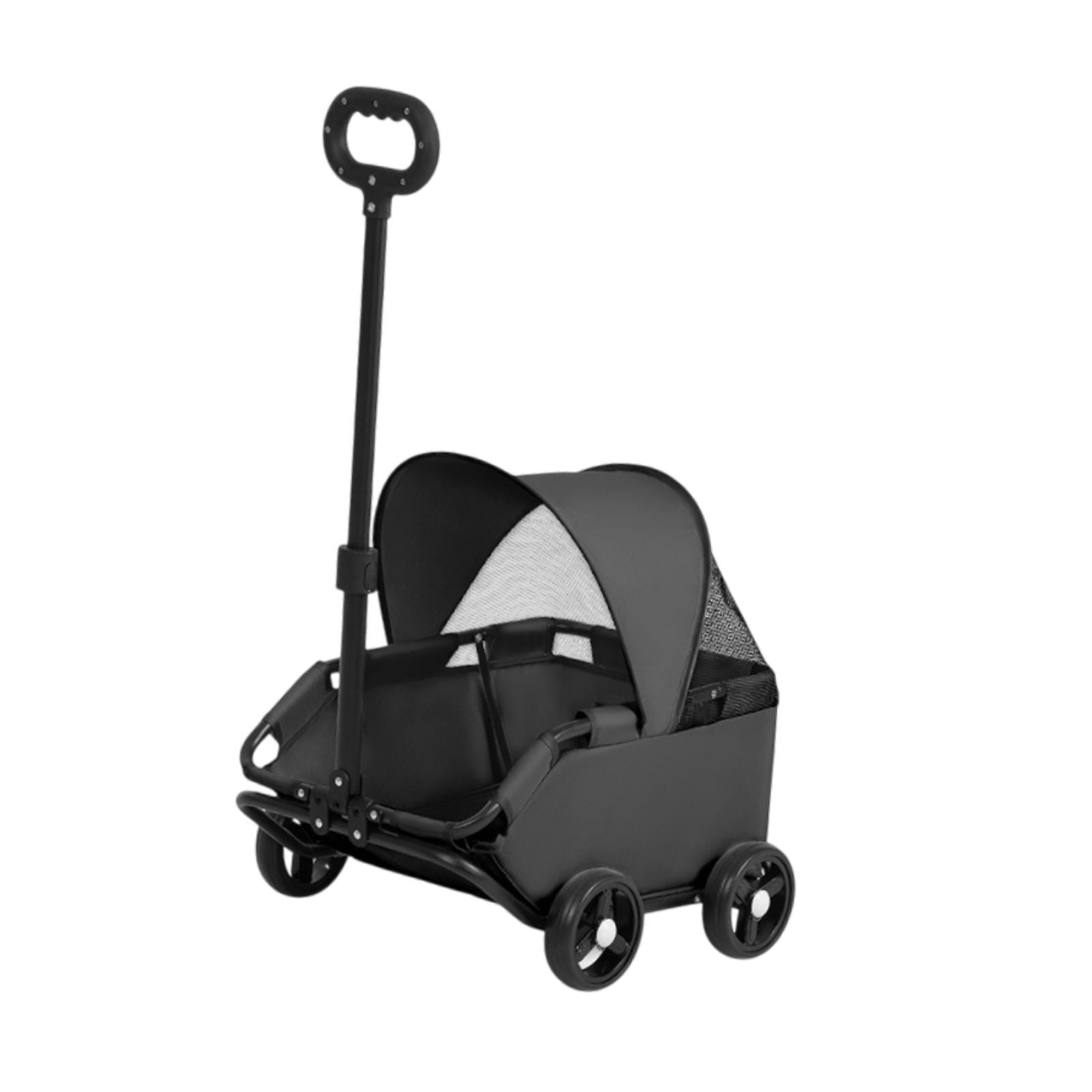 Magideal - 4 Ruedas Corredor De Perros Pet Stroller Multifuctuación De Pescado De Mascotas Ligero Plegado Para Perros Cats Pequeños Para Mascotas Jugando Al Aire Negro