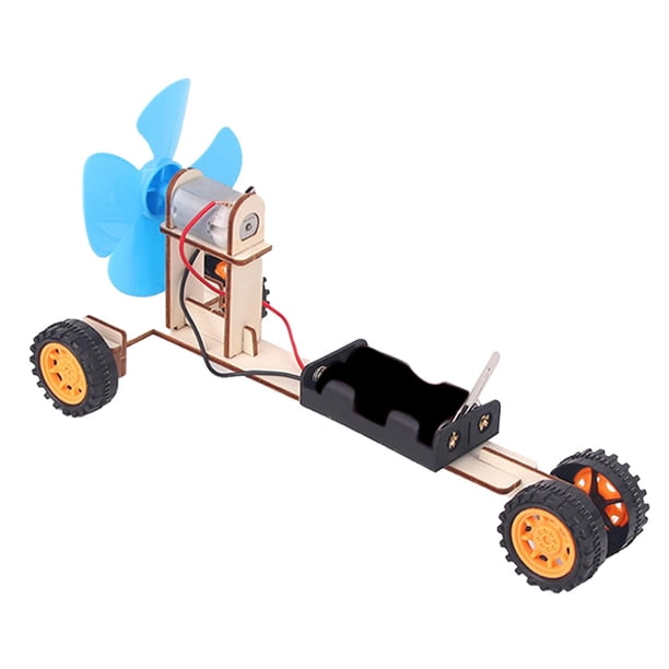 Kit de modelo de experimento de ciencia de madera DIY, juguetes de rompecabezas, Kit de juguete de energía eólica, coche de energía eólica para niños