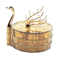 Magideal - Estuche De Almacenamiento De Joyas De 3 Capas, Joyero Creativo Para Escritorio, Dormitorio, Tocador, Caja Para Pendientes, Caja Impermeable Para , Amarillo