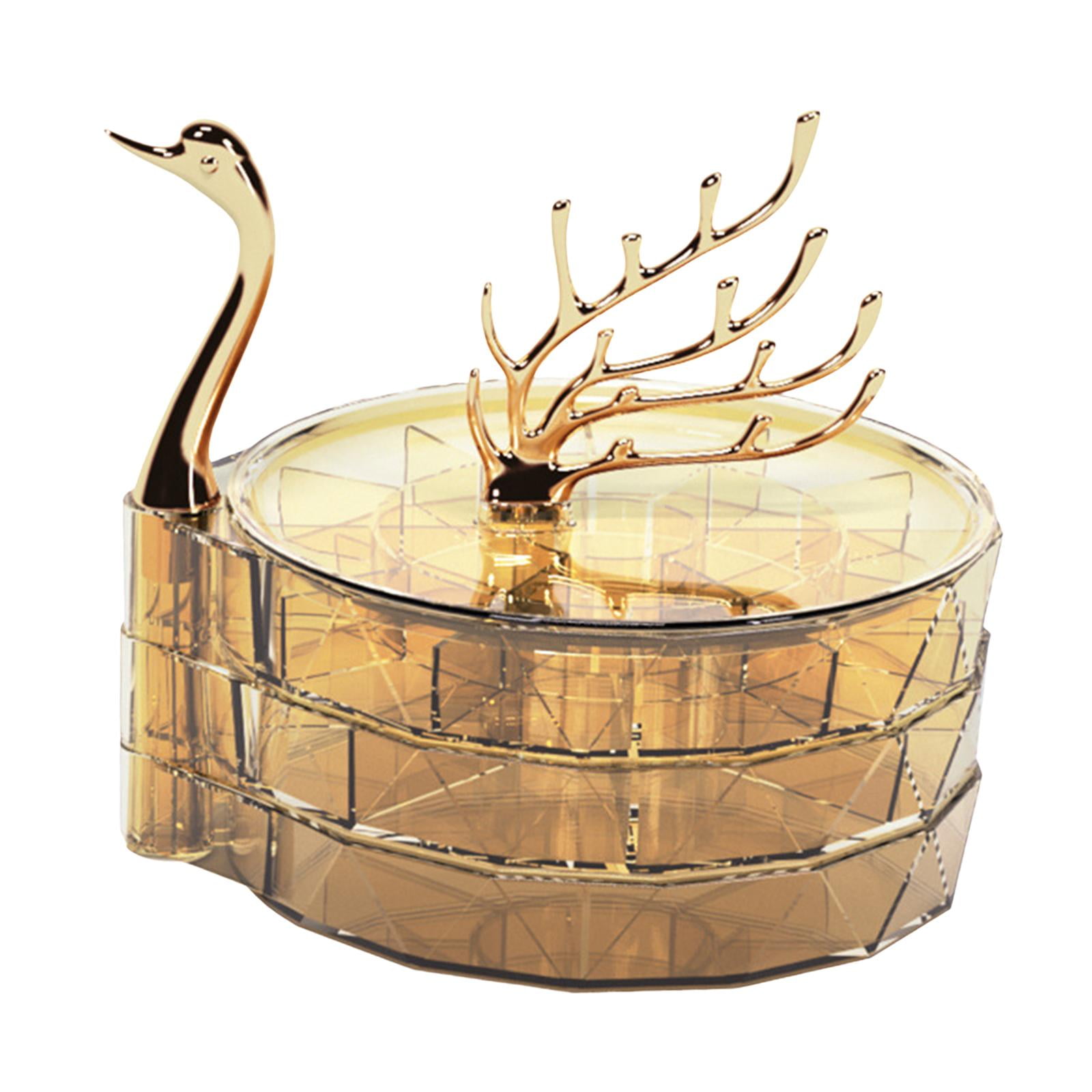 Magideal - Estuche De Almacenamiento De Joyas De 3 Capas, Joyero Creativo Para Escritorio, Dormitorio, Tocador, Caja Para Pendientes, Caja Impermeable Para , Amarillo