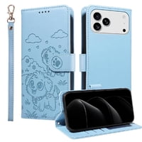 Funda Billetera Foxdock Compatible Con Iphone 17 Pro Max, Diseño Perrito Tierno, Ranuras Para Tarjetas Y Soporte Plegable