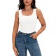 thumbnail image 1 of ATHLECHIC Top de Tirantes Ajustado para Mujer Cuello Redondo Ajustado Casual XL Blanco, 1 of 5