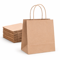 De Gaune - Bolsa De Papel Kraft 22X25 Con Manilla (50 Unidades)
