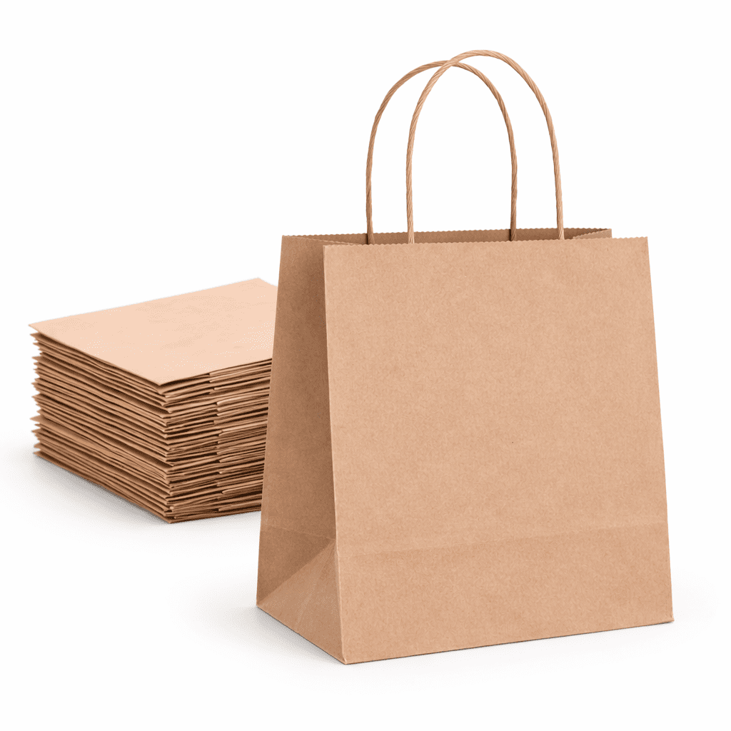 De Gaune - Bolsa De Papel Kraft 22x25 Con Manilla (50 Unidades)