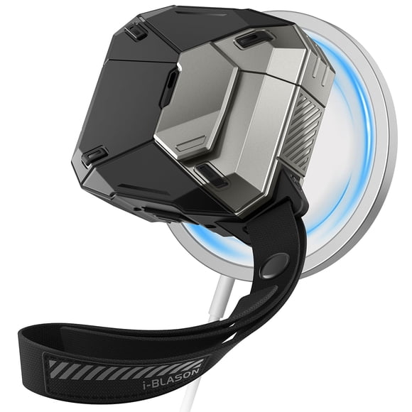Funda i-Blason para Apple AirPods 4 MagSafe con cordón negra