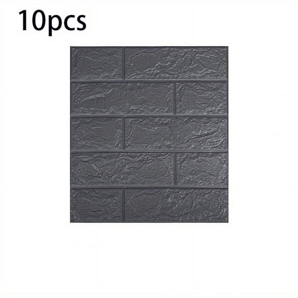 10pcs 3D Wall Stickers Diy Wallpaper Foam Soft Tiles, Bedroom Faux Brick Wallpaper Decoration, Waterproof And Mildew-resistant Self-adhesive Wallpaper For Living Room Kitchen TV Backdrop