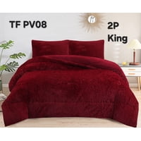 Aladdins Shop - Cobertor De Invierno Peludo Con Chiporro 1,5 Plaza Color Burdeo