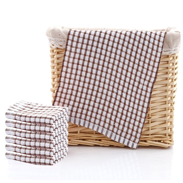 Paños de cocina de algodón de 40 x 28 cm, paquete de 6, para secar platos, ropa y toallas.