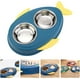 thumbnail image 2 of Plato Doble para gatos De Acero Inoxidable Azul, 2 of 2