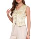 thumbnail image 4 of INSPIRE CHIC Chaleco Vintage para Mujer con Cuello en V y Botones Estilo Steampunk Victoriano Chaleco de Traje Jacquard XS Beige Verde, 4 of 6