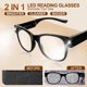 thumbnail image 2 of Gafas de Lectura LED Recargables por USB OuShiun para Mujeres y Hombres (Negro, 3.0X), 2 of 7