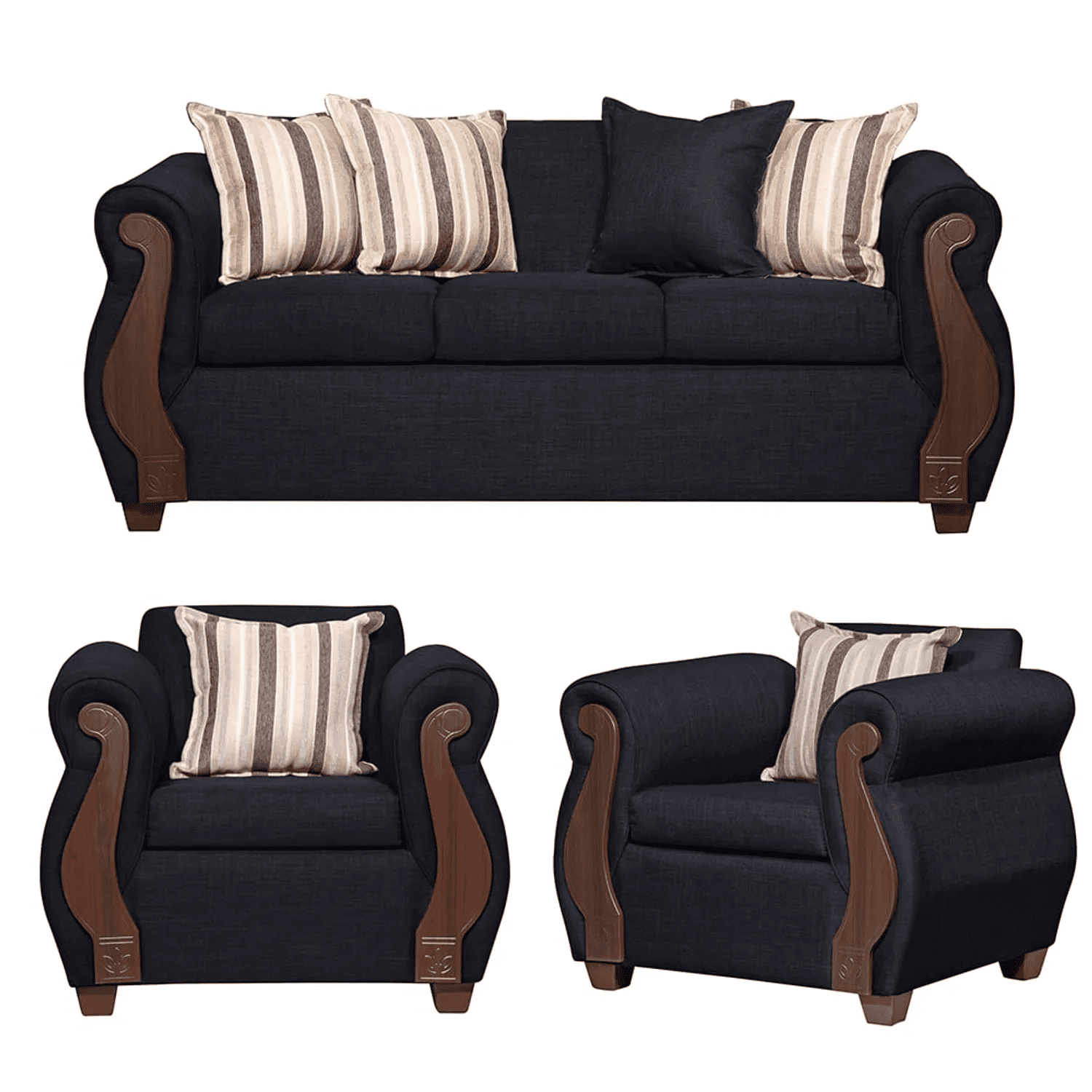 Ruzam Mobel - Juego De Living 3-1-1 Begoña Negro