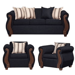 Ruzam Mobel - Juego De Living 3-1-1 Begoña Negro