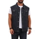 thumbnail image 1 of INSPIRE CHIC Chaleco de Mezclilla para Hombre con Múltiples Bolsillos y Botones al Frente, Chaleco sin Mangas de Mezclilla, Talla M, Negro Azul, 1 of 5