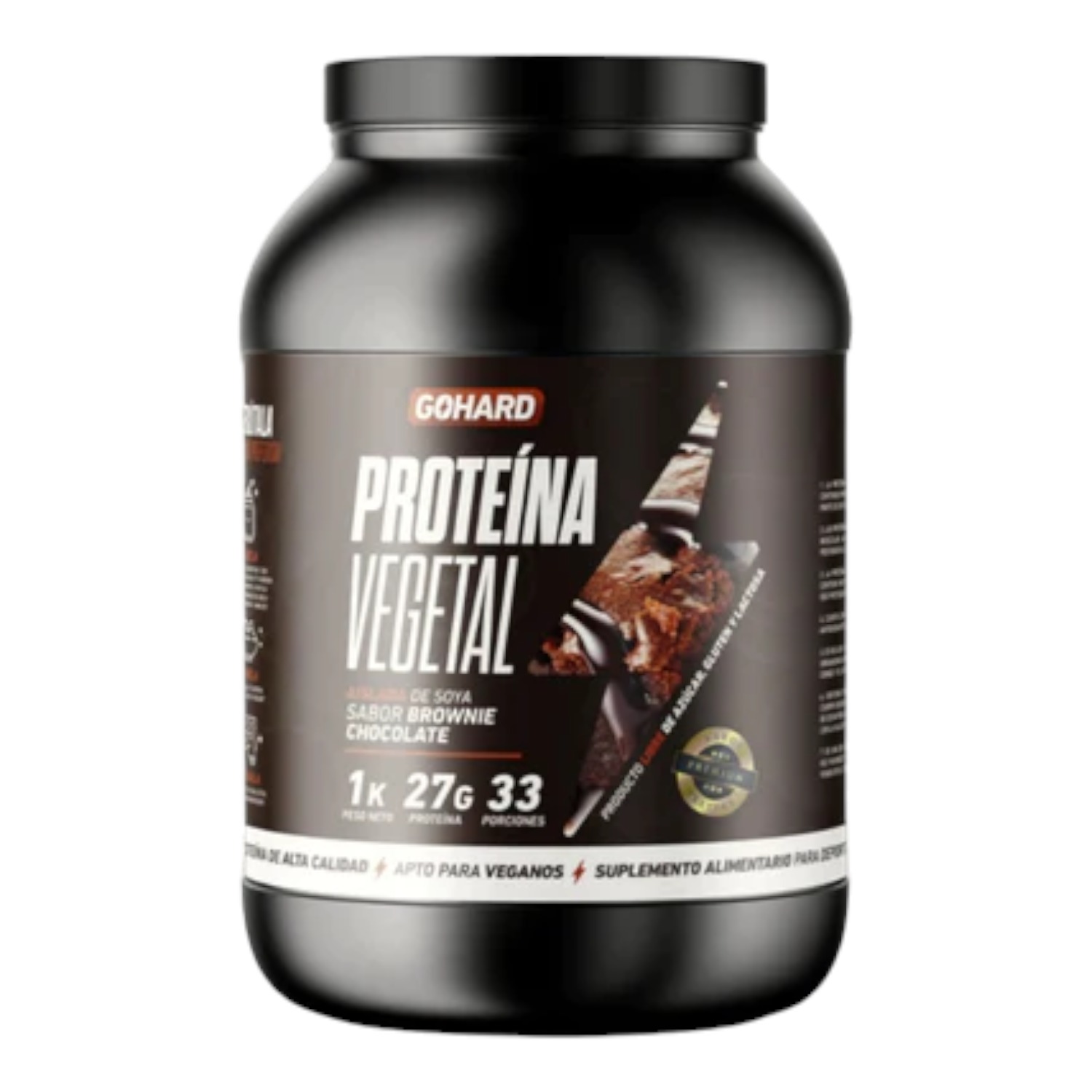 Gohard - Proteína Vegetal 1Kg - 33 Servicios - Chocolate Brownie