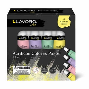 Pintura Acrilica 4 Colores Pastel Lavoro