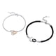 thumbnail image 1 of Pulsera Plata 925 Doble Anillo Love Forever Amor Parejas Par plateado Talla única, 1 of 5