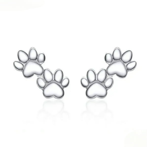 Aros Doble Huella Perrito en Plata 925
