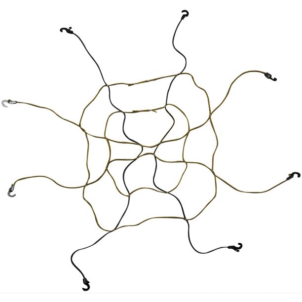 Cargo Net KEEPER 6141 - Gancho ajustable con cremallera (92 x 116 cm), color negro y amarillo