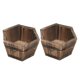 thumbnail image 4 of 2 Uds Cubo De Madera Maceta Flor Maceta Barril Patio Decoración Del Hogar Hexagonal Superior, 4 of 6