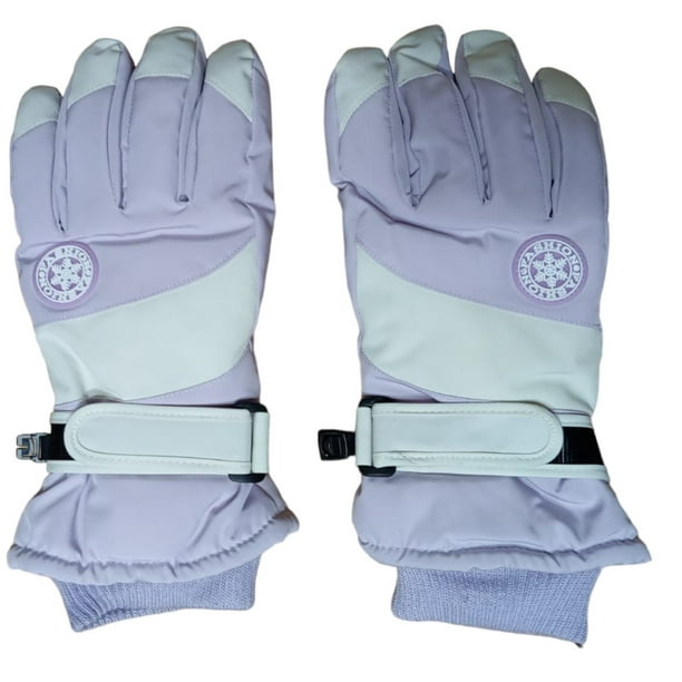 Guantes Térmicos Invierno Ski, Nieve, Unisex, Talla M Lila/Blanco