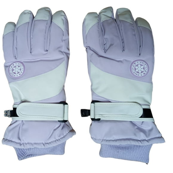 Guantes Térmicos Invierno Ski, Nieve, Unisex, Talla M Lila/Blanco