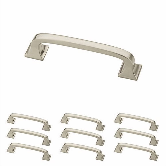 Tiradores para gabinete Franklin Brass níquel satinado, paquete de 10, 7.6 cm