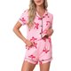 thumbnail image 1 of INSPIRE CHIC Conjuntos de Pijama para Mujer de Mangas Cortas con Lindo Estampado de Lazo, Suaves y Cómodos, Camisas con Botones y Pantalones Cortos 2 Piezas L Rosa Brillante, 1 of 5