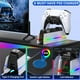 thumbnail image 5 of Estación de carga para el mando PS5 Dualsense/Edge con 9 luces de colores RGB, base de carga rápida PS5 y soporte de mando para PS5/Slim/Pro Controller-Blanco, 5 of 8