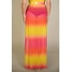 thumbnail image 2 of Saronite Falda Larga de Encaje Transparente con Abertura Lateral de Malla Lisa, Color Amarillo Multicolor (para Mujer), 2 of 5