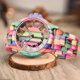 thumbnail image 3 of Reloj de madera Dentily de 51 mm con esfera hueca y colorida, correa de 25,5 cm, 3 of 6