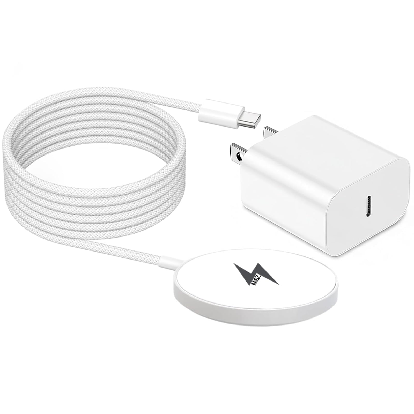 Cargador Inalámbrico Gyuvbdmj 25 w Magnético Con Cable De 1,8 m Para Iphone