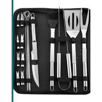 Xusx111 - Conjunto De Herramientas De Parrilla De 18 Piezas, Accesorios De Parrilla Y Herramientas De Parrilla, Utensilios De Acero Inoxidable Duraderos, Espátula, Lengüetas, Cepillo De Limpieza Y Más