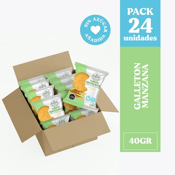 Galletón Avena Manzana Sin Azúcar 40gr - Caja 24 unid
