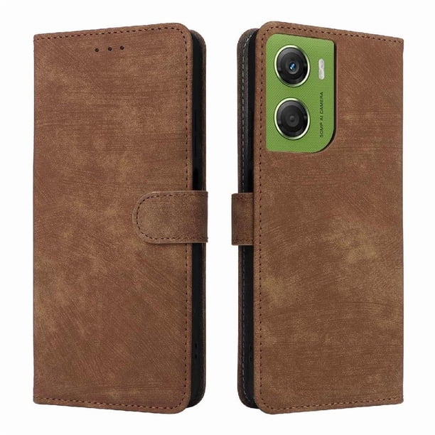 Funda Billetera para Motorola Moto G06/G06 Power con Soporte - Cartera de Cuero con Ranuras Marrón