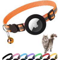 Collar Para Gatos Dgerp Airtag Breakaway Reflective Con Campana Naranja