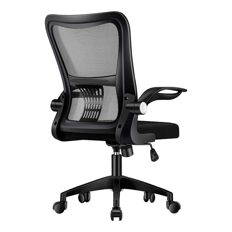 Wakeshome - Silla Ergonomica Oficina Soporte Lumbar Ajustable Giratorio Negro