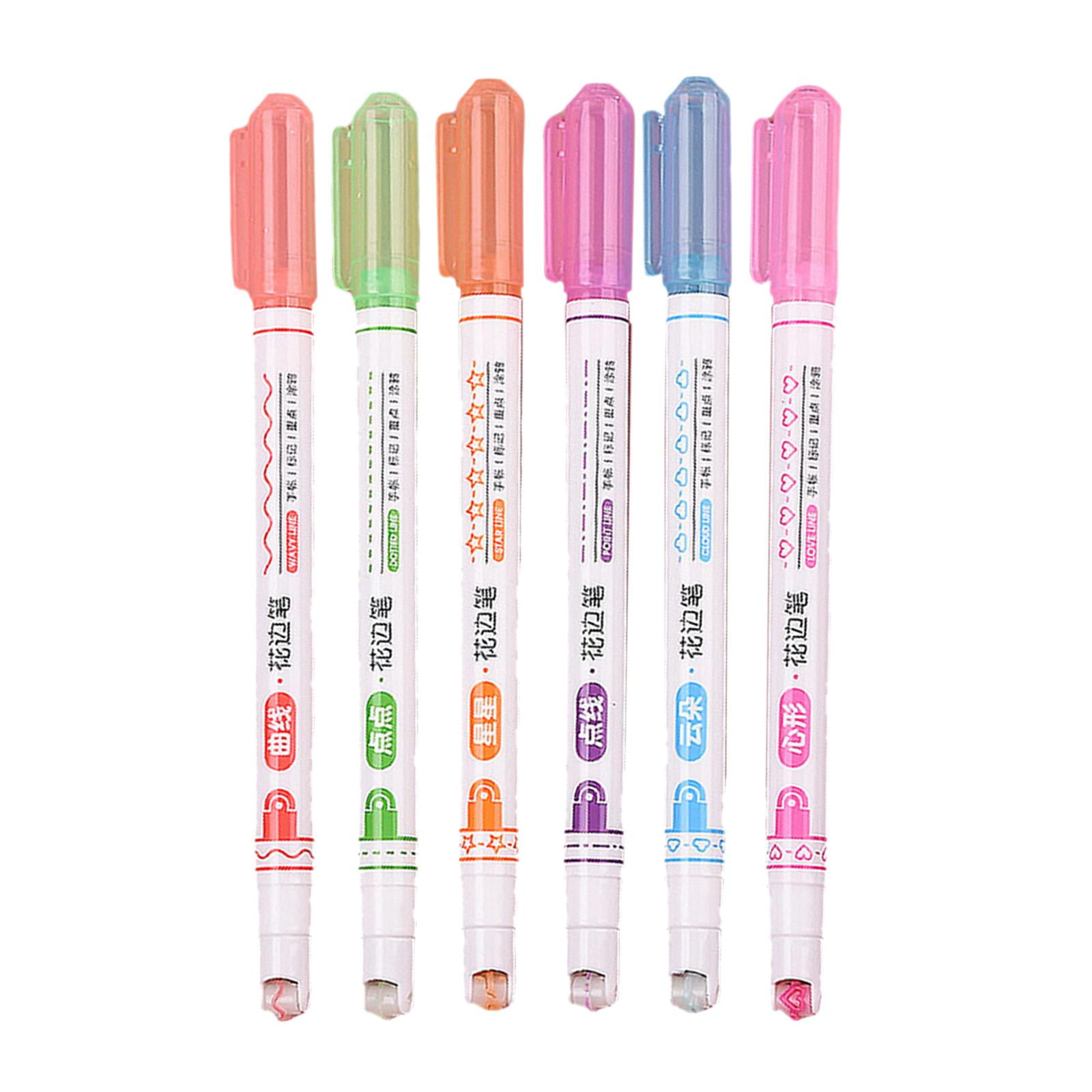 Bothyi - Lápiz Resaltador De Línea Curva, Marcador De Identificación, Álbum De Recortes De Oficina Pem