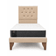 thumbnail image 3 of Cama Plaza y Media Beige Capitoné  + Colchon Mery Desing, 3 of 9