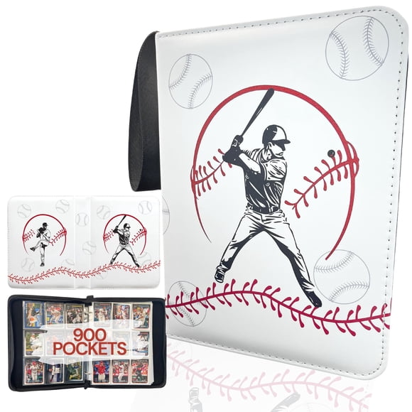 Álbum para cartas de béisbol Rucher, 50 fundas, capacidad para 900 cartas