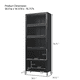 thumbnail image 1 of 76.75'' Tall Iron Display Cabinet with Glass Doors, 5-Tier Steel Barister Bookcase with LED Lights for Collectibles, Modern Style Curio Cabinet for Home Living Room Office Study & Playroom - Black, 1 of 3