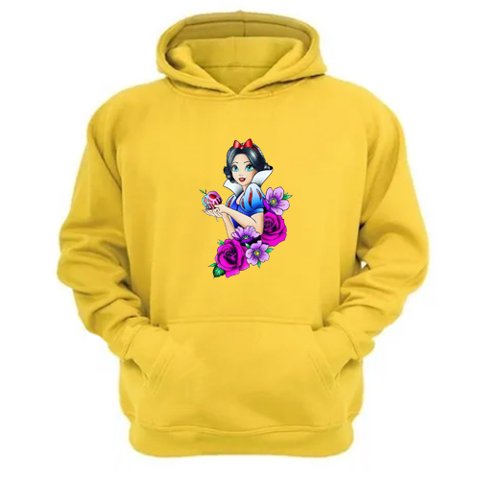 Genérico - Polerón Canguro Blanca Amarillo Talla L Unisex