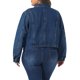 thumbnail image 3 of Chaqueta de mezclilla para mujer de talla grande Agnes Orinda con solapa, mangas largas, botones, chaqueta casual de mezclilla con bolsillos 3X azul, 3 of 6